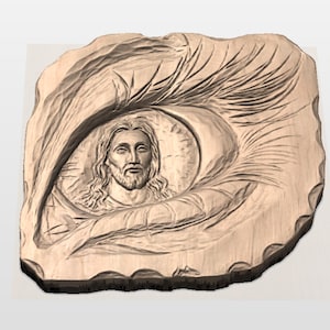 Eye With Jesus 3D Relief STL view 2