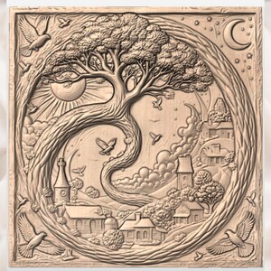 Sun Moon Tree of Life STL view 3
