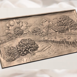 Countryside Farm 3D Relief STL view 2