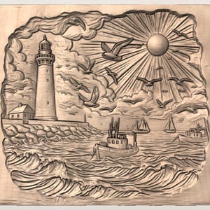 Seaside Lighthouse STL view 3