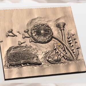 Hedgehog Nature 3D Relief STL view 3