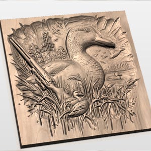 Mallard Duck Marsh Relief STL view 2