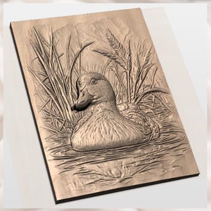 Mallard Duck 3D Relief STL File view 2