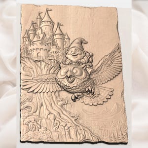 Flying Gnome Owl Ride STL File view 2