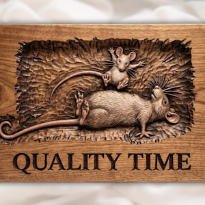 Mouse Family Bas Relief STL view 1