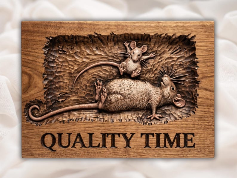 Mouse Family Bas Relief STL