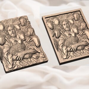Good Shepherd 3D Relief STL view 3