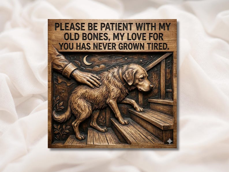 Senior Dog Memorial Quote 3D Relief STL