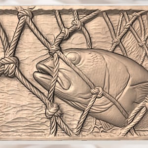 Fishing Net 3D Relief STL view 3