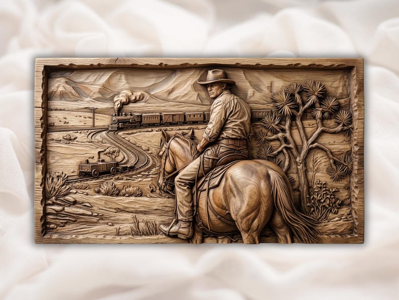 Western Cowboy on Horse STL