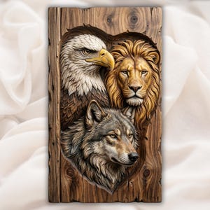 Eagle Lion Wolf STL view 1