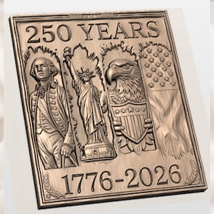 USA 250 Years Relief STL view 2