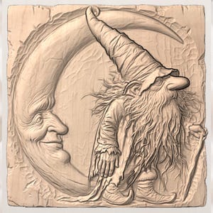 Mystic Gnome Moon STL view 3