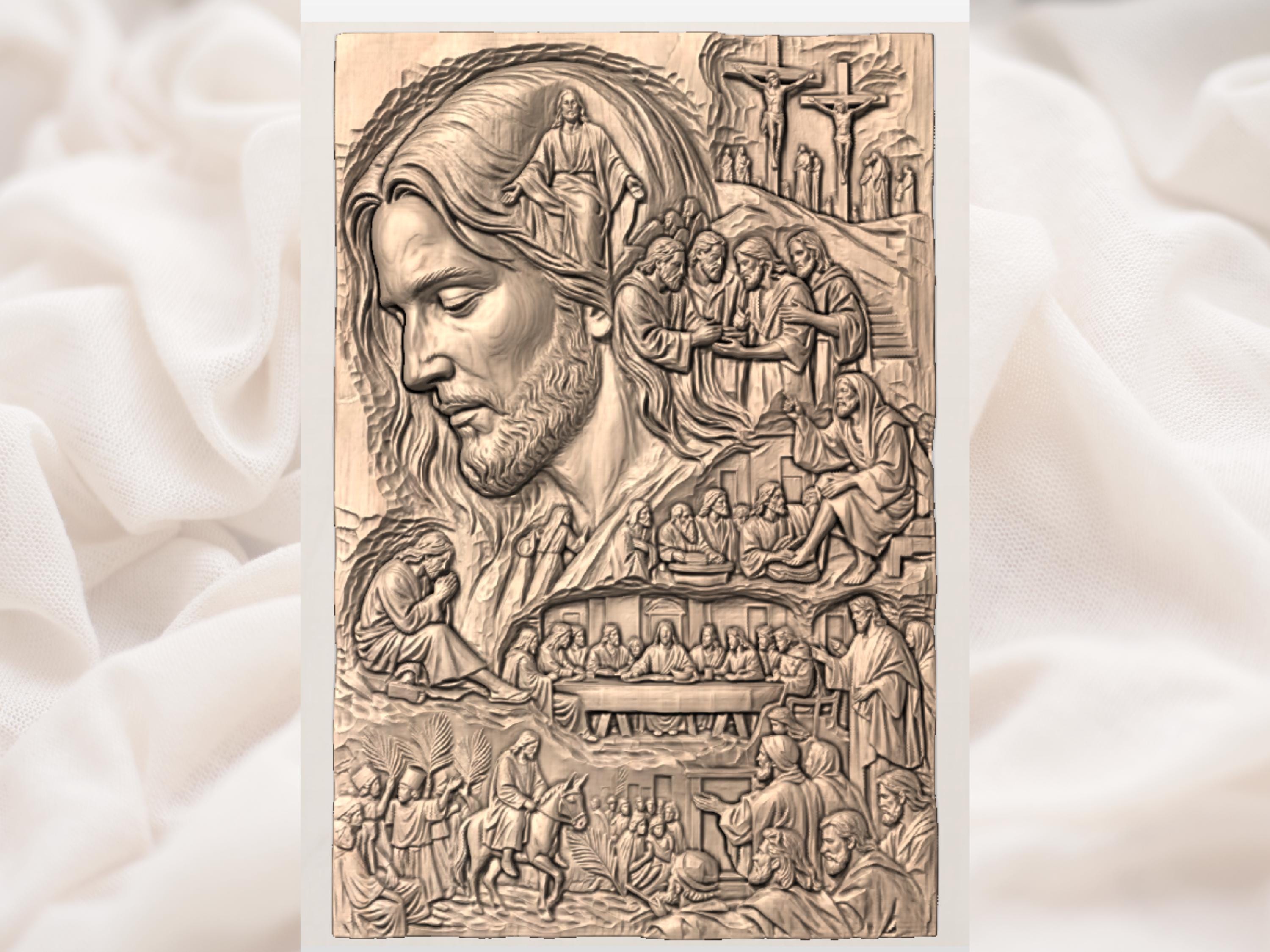 Life of Jesus STL| Christian CNC File | Biblical Wall Art | Religious ...