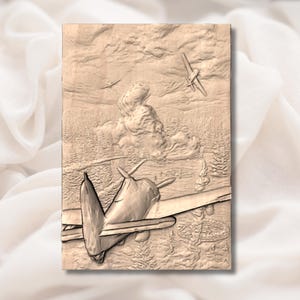 WW2 Aerial Battle 3D Relief STL view 2