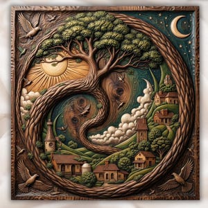 Sun Moon Tree of Life STL view 1