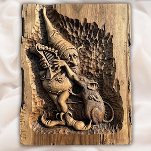 Fantasy Gnome Mouse 3D Relief STL view 1