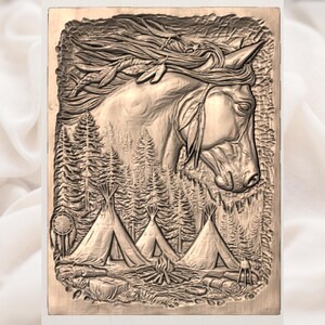 Horse Teepee Camp STL view 3
