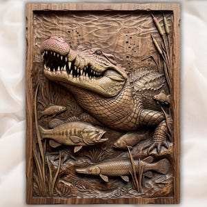 Alligator Swamp 3D Relief STL view 1
