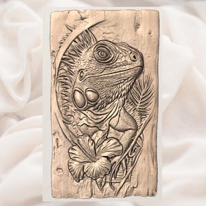 Bearded Dragon 3D Relief STL view 2