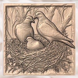 Dove Family Nest Relief STL view 2