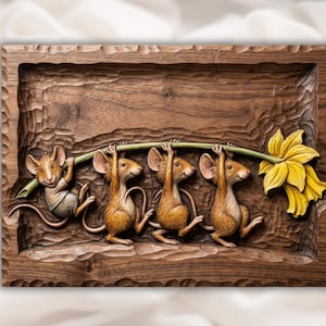 Whimsical Mouse Daffodil STL view 1