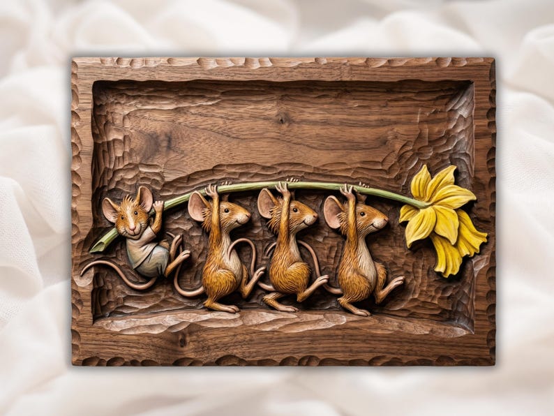 Whimsical Mouse Daffodil STL
