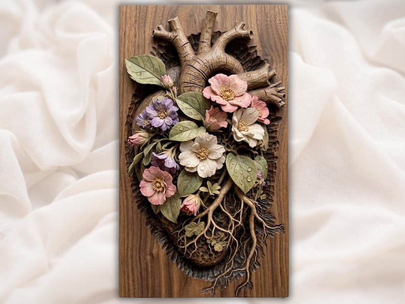 Floral Anatomical Heart STL