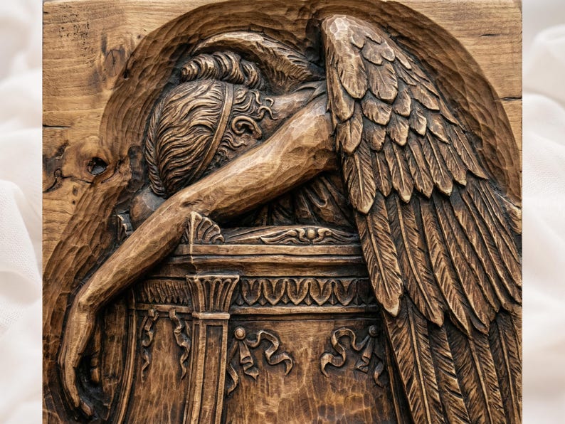 Grieving Angel 3D Relief STL for CNC Router