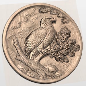 Round Bald Eagle STL view 3