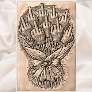 Middle Finger Bouquet STL view 2