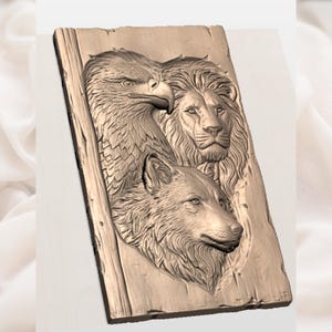 Eagle Lion Wolf STL view 2