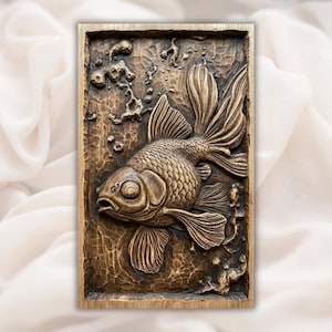Goldfish 3D Relief STL view 1