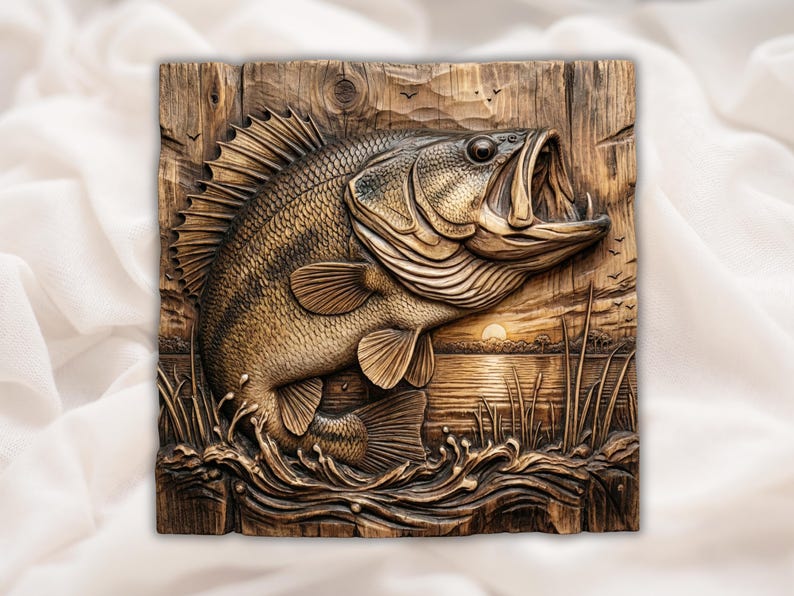 Largemouth Bass 3D Relief STL