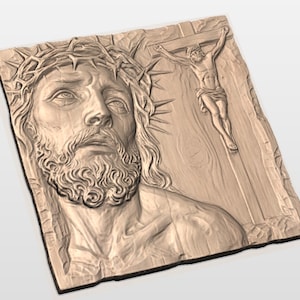 Jesus Crucifixion Relief STL view 3