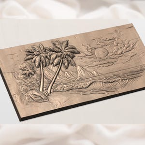 Tropical Beach 3D Relief STL view 2