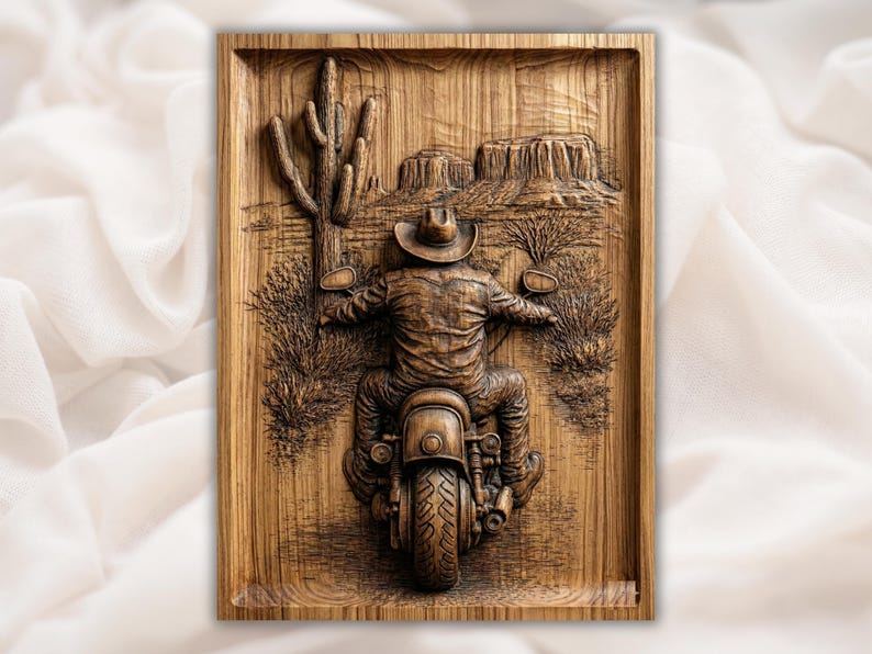Western Cowboy Biker 3D STL File
