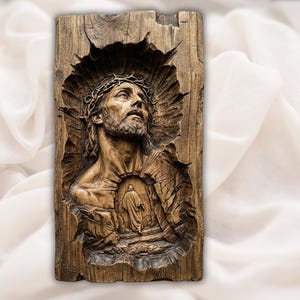 Jesus Sacred Heart Relief STL view 1