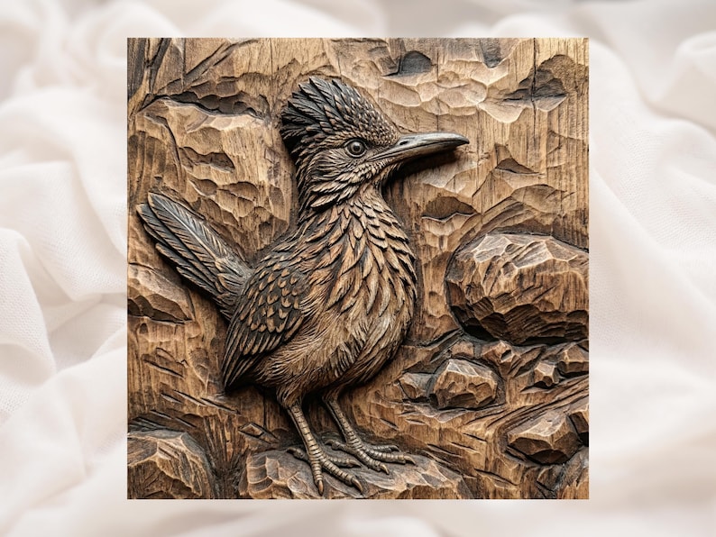 Roadrunner Bird 3D Relief STL