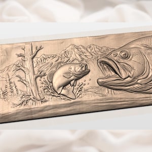 Largemouth Bass Relief STL view 3