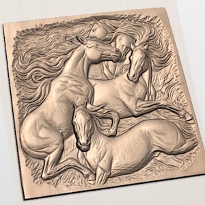 Wild Horse Herd STL view 3