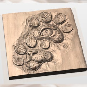 Dog Paw Print 3D Relief STL File view 2