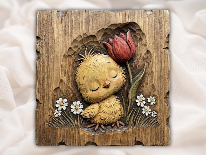 Cute Chick STL 3D Relief