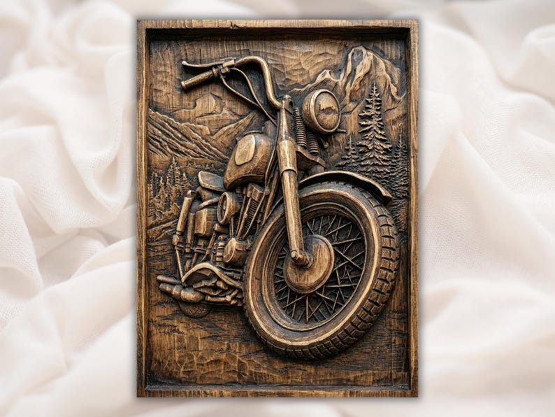 Motorcycle 3D Relief STL