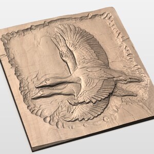 Flying Ducks 3D Relief STL view 3