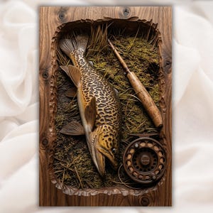 Fishing Trout STL view 1
