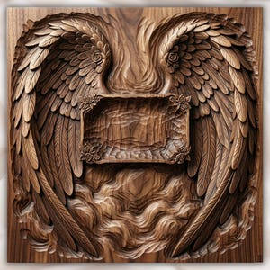 Heavenly Angel Wings STL Panel view 1