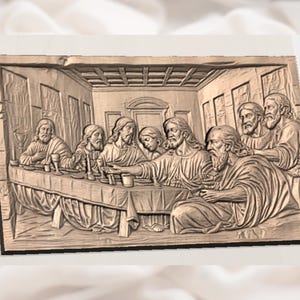The Last Supper 3D Relief STL view 2