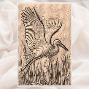Heron Bird 3D Relief STL File view 3