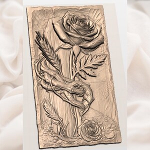 Gothic Rose Cross STL view 2